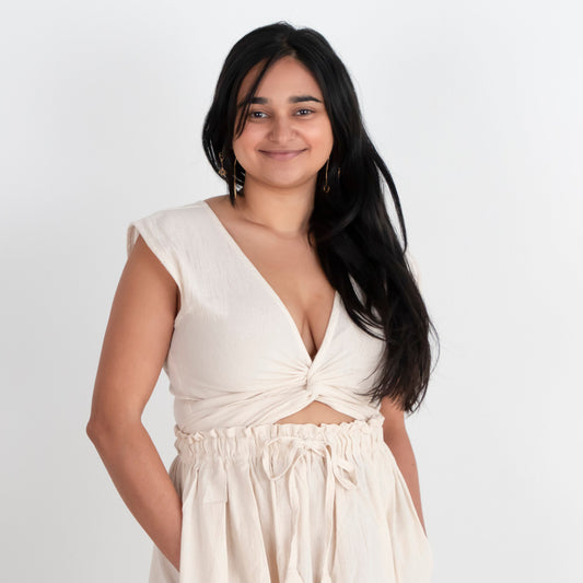 Simran Reversible Wrap Top, cream