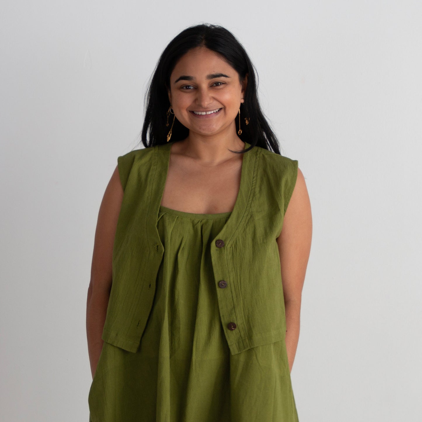 Aarti Reversible Top/Vest, ocean teal double dye