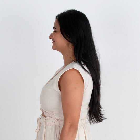 Simran Reversible Wrap Top, cream