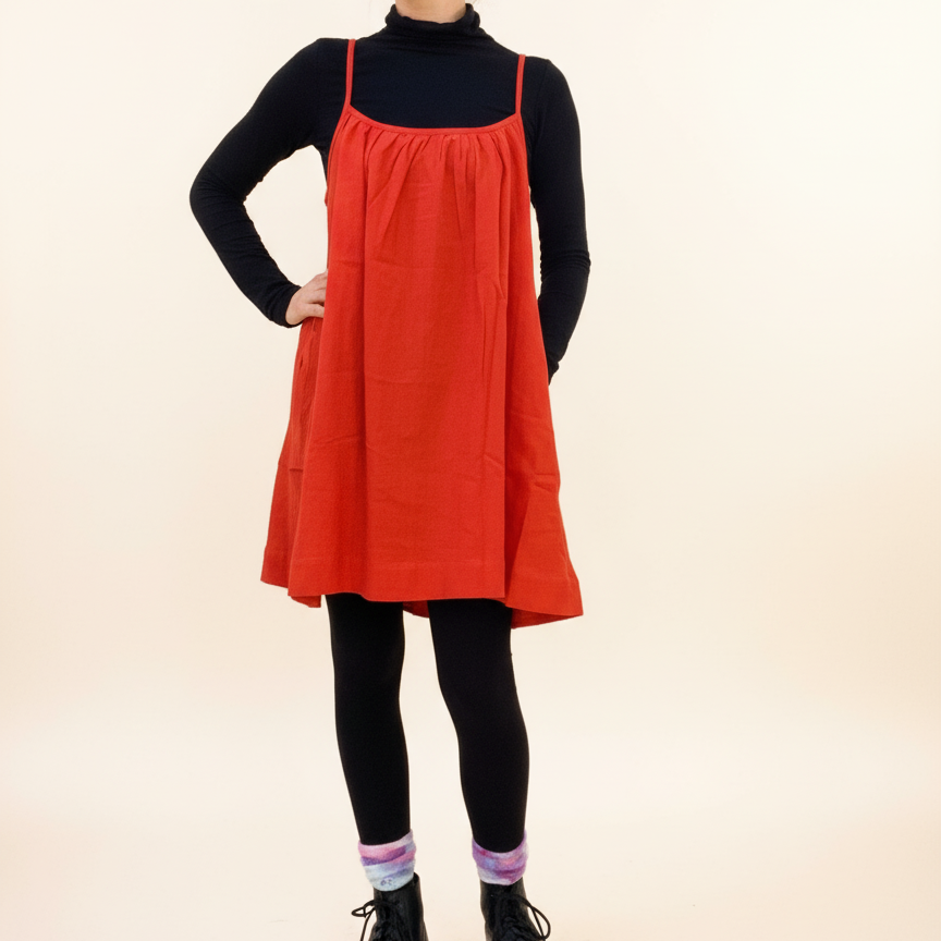 Anu Mini Dress, red orange double dye
