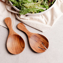 Load image into Gallery viewer, Teak Wood Salad Servers, set