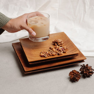 Square Teak Wood Tray