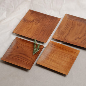 Square Teak Wood Tray