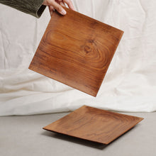 Load image into Gallery viewer, Square Teak Wood Tray