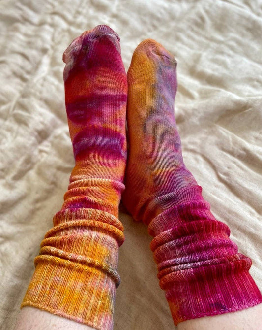 Bamboo Socks in Hibiscus - Small World Goods