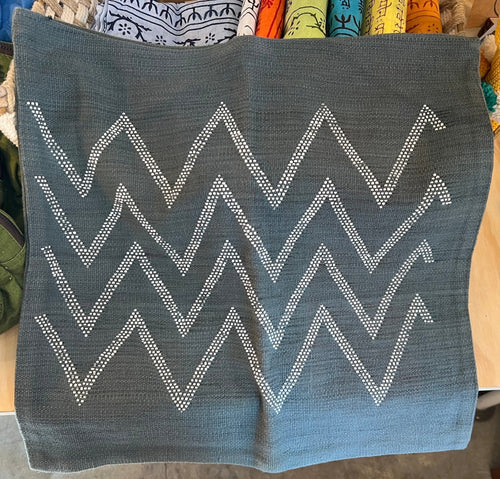 Beaded Laos Pillowcase, Chevron - Small World Goods