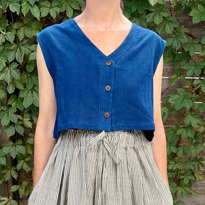 Aarti Reversible Top/Vest, Indigo *botanical dye