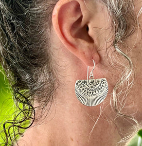 Carved Fan Earrings - Small World Goods