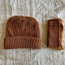 Load image into Gallery viewer, Chunky Knit Cotton Beanie. Fall Ochre, Olive &amp; Sienna Clay: Sienna - Small World Goods