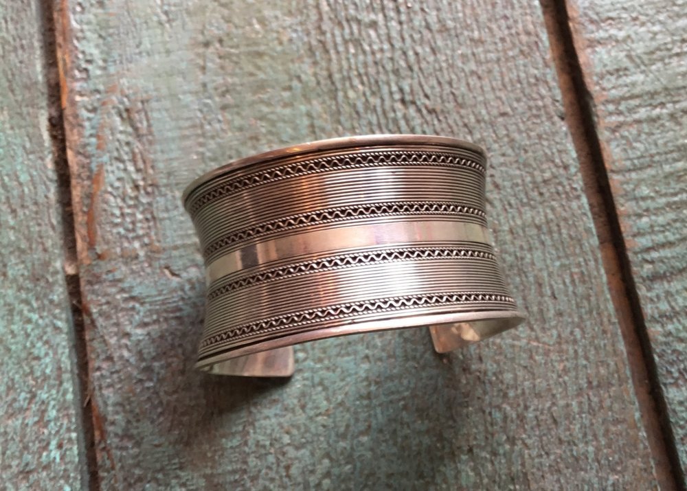 Cuff, Wide Handmade Flared Silver - Small World Goods