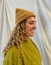 Load image into Gallery viewer, Chunky Knit Cotton Beanie. Fall Ochre, Olive  &amp; Sienna Clay: Sienna