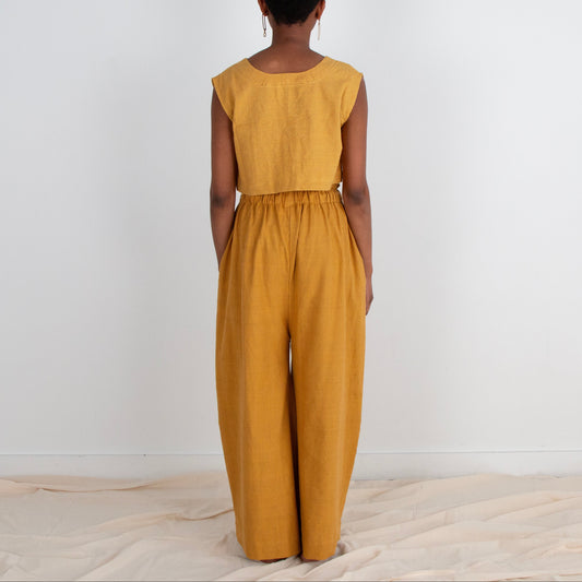 Rabina Trousers, mustard pinstripes