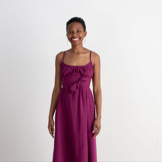 Anu Maxi Dress, plum double dye