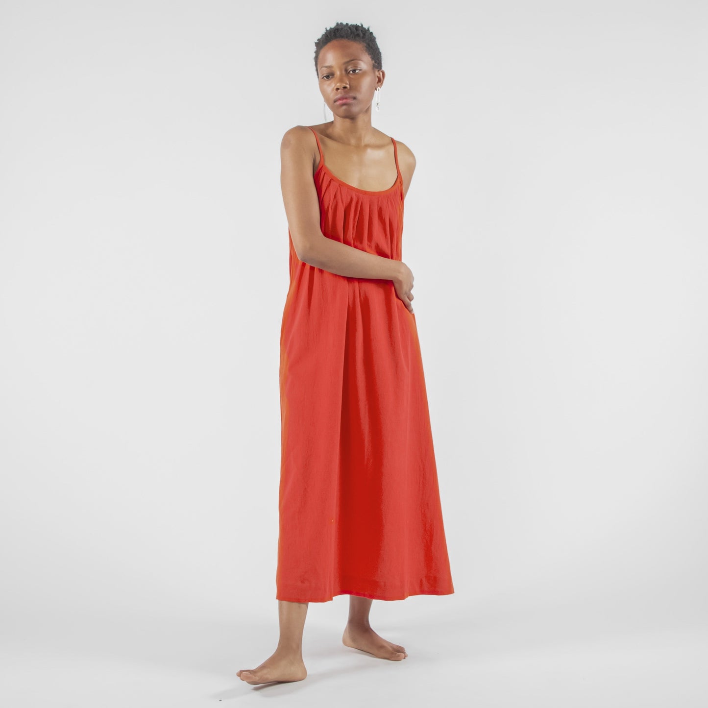Anu Maxi Dress, red orange double dye