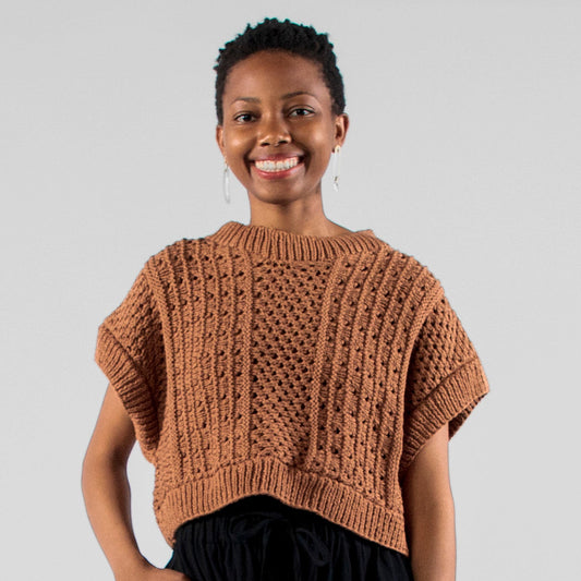 Sleeveless Anita Sweater, rust *botanical dye