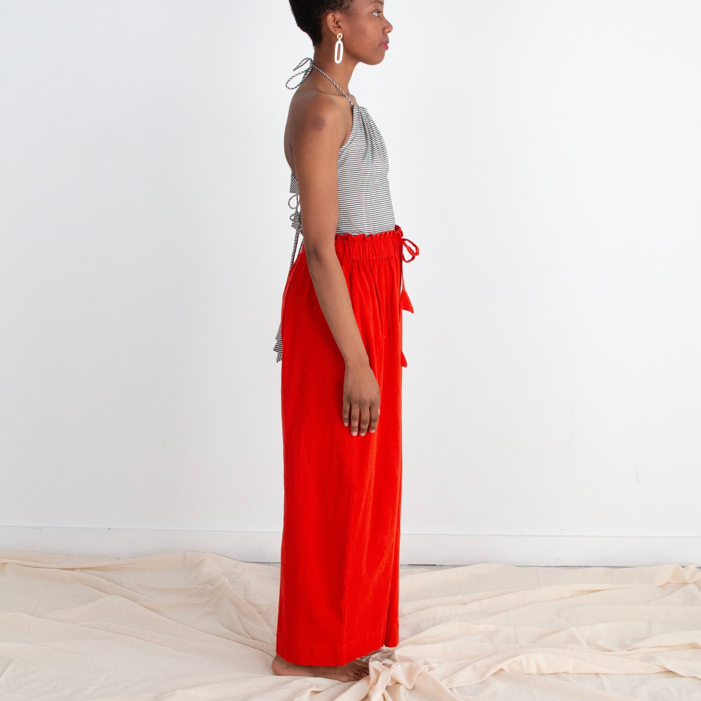 Rabina Trousers, red orange double dye