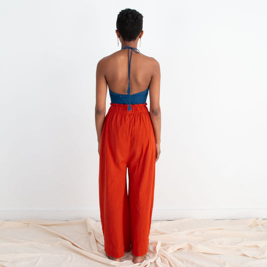 Rabina Trousers, red orange double dye