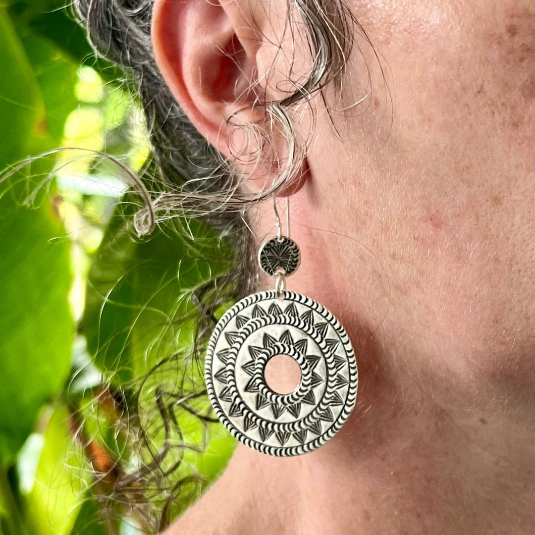 Double Sun Disk Earrings - Small World Goods