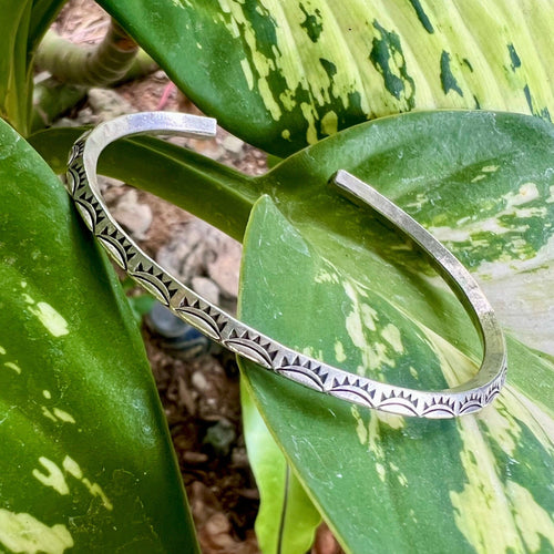 Geometric Carved Peaked Bracelet - Small World Goods