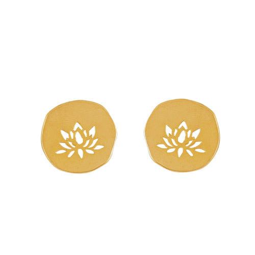 Gold Lotus Earrings - Small World Goods