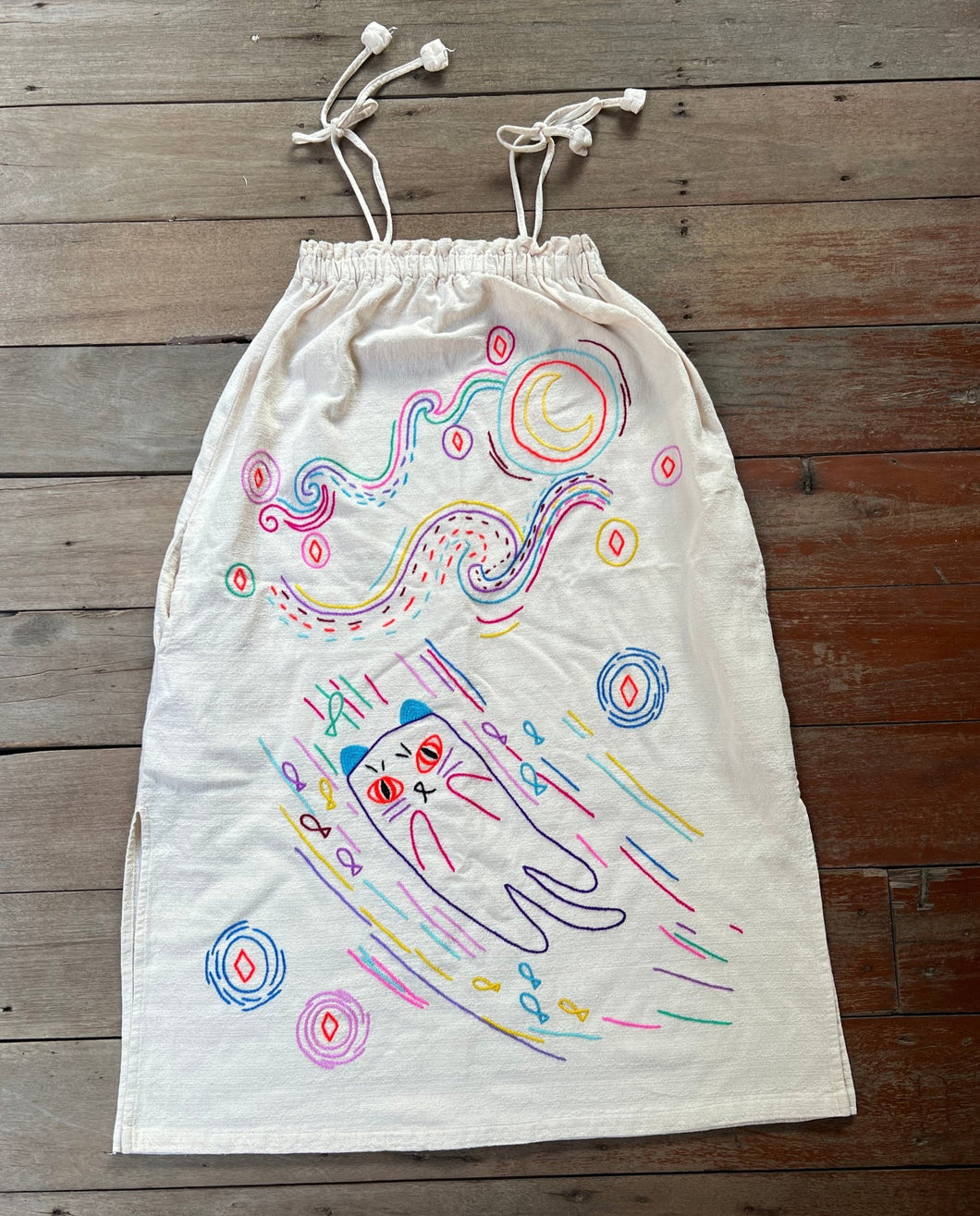 Hand Embroidered Dress/Skirt, Cats - Small World Goods