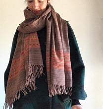 Load image into Gallery viewer, Hand Loomed Kullu Wool Scarf - Camel Plaid - Small World Goods