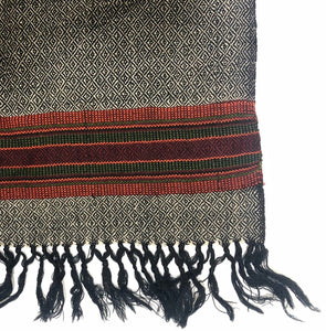 Hand Loomed Kullu Wool Scarf - Diamond Grey - Small World Goods