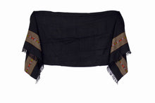 Load image into Gallery viewer, Hand Loomed Kullu Wool Scarf - Wide Border Black - Small World Goods