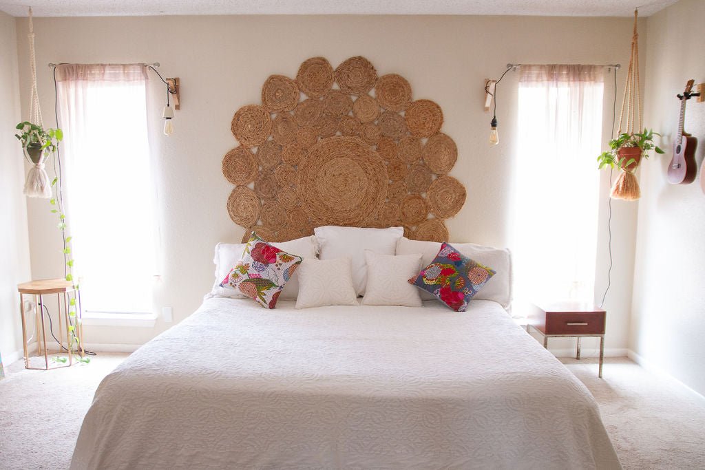Handmade White Applique Coverlet - Small World Goods