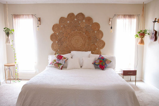 Handmade White Applique Coverlet - Small World Goods