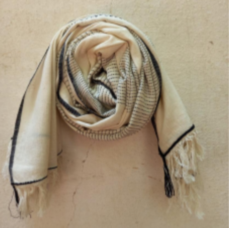 Handloomed Cotton Scarf, white & black