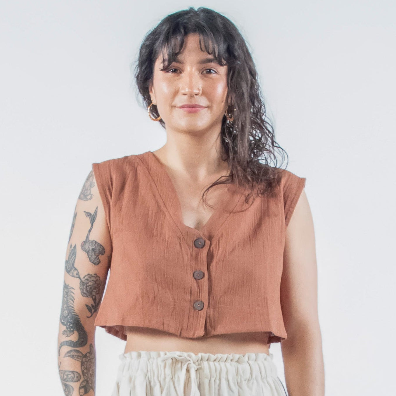 Aarti Reversible Top/Vest, ocean teal double dye