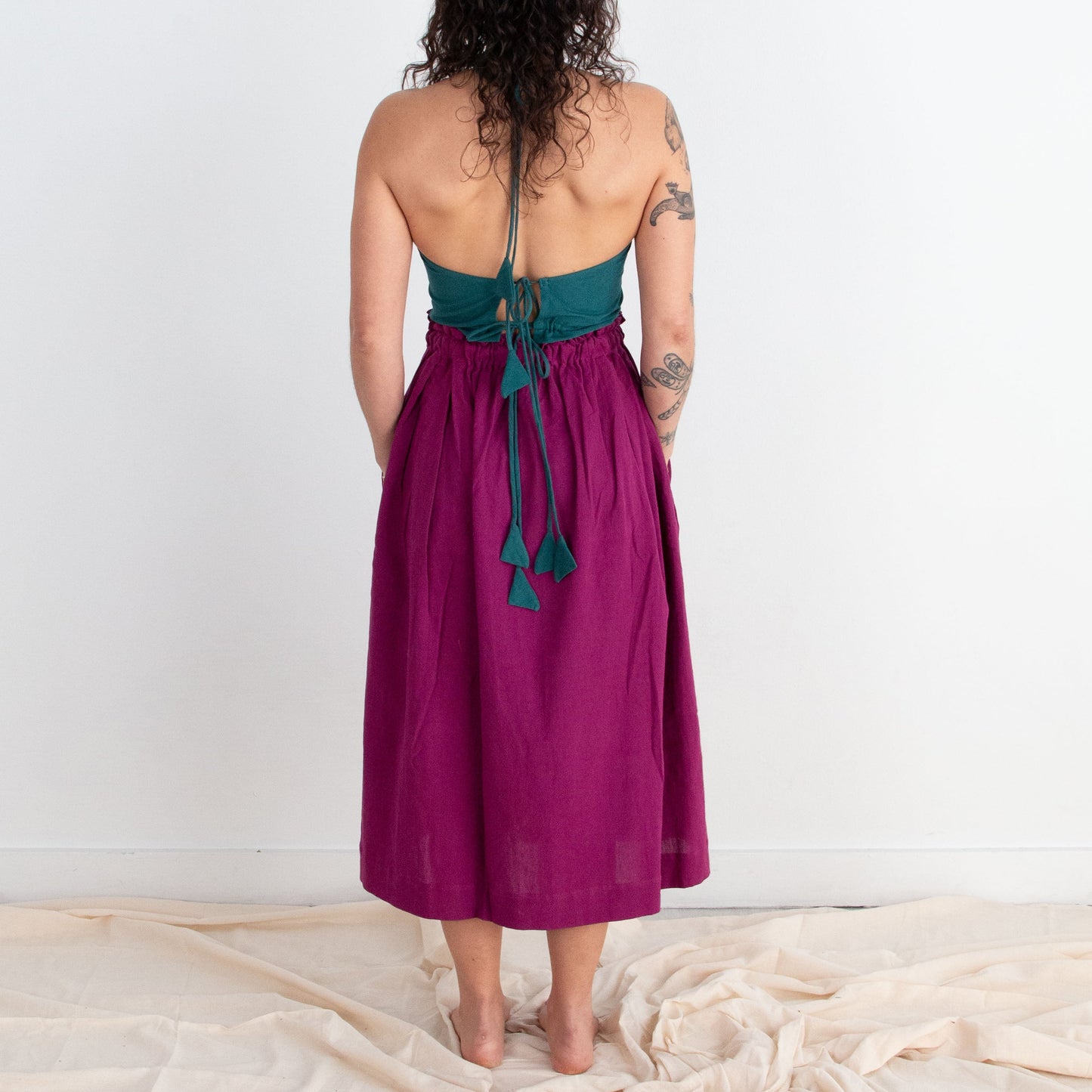 Padmasana Skirt/Dress, plum double dye