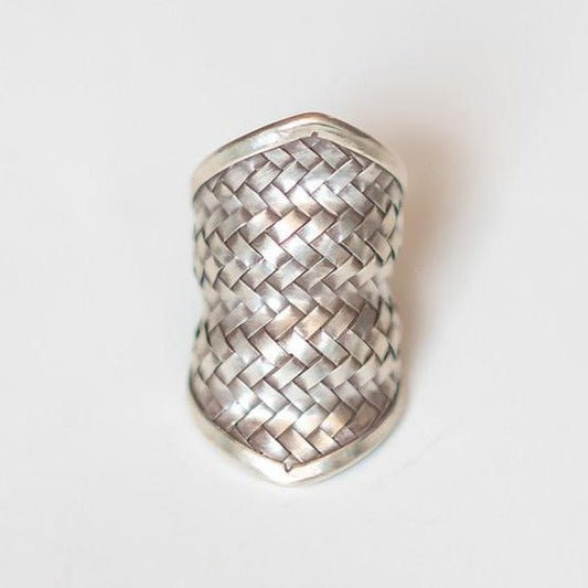Large Woven Silver Ring - Small World Goods