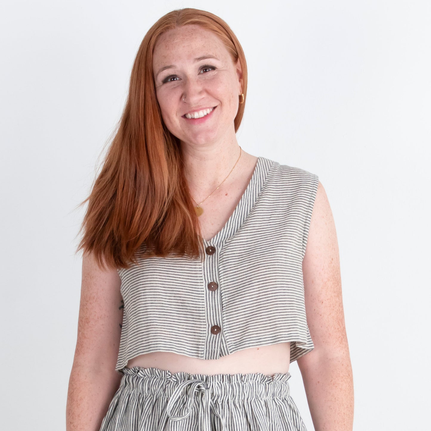 Aarti Reversible Top/Vest, ocean teal double dye