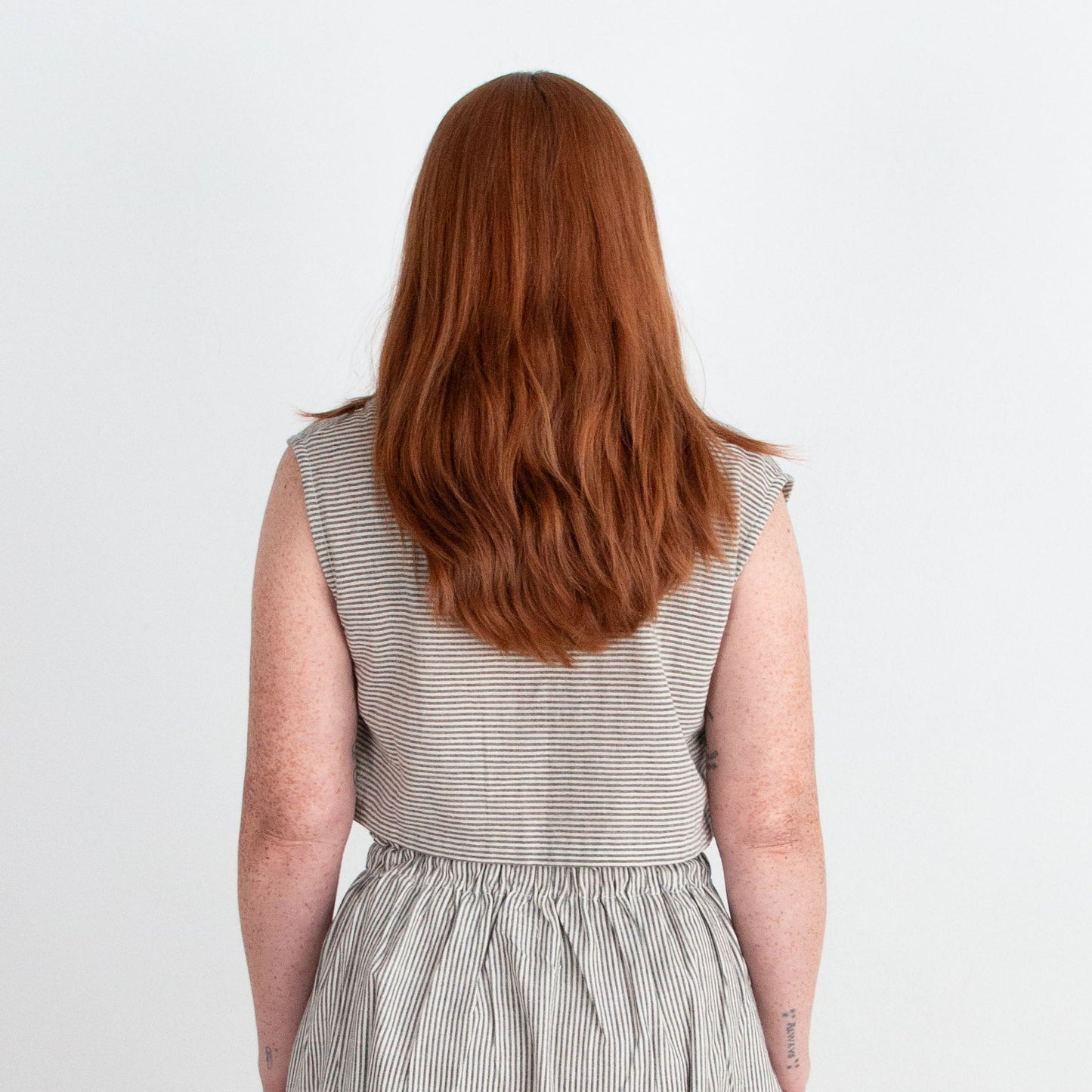 Aarti Reversible Top/Vest, black & white pinstripes