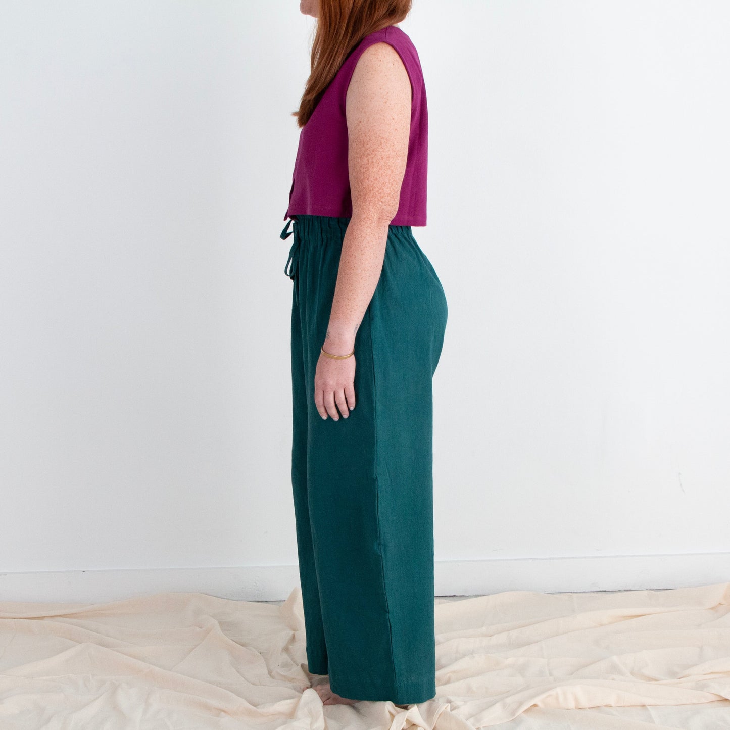 Rabina Trousers, ocean teal double dye