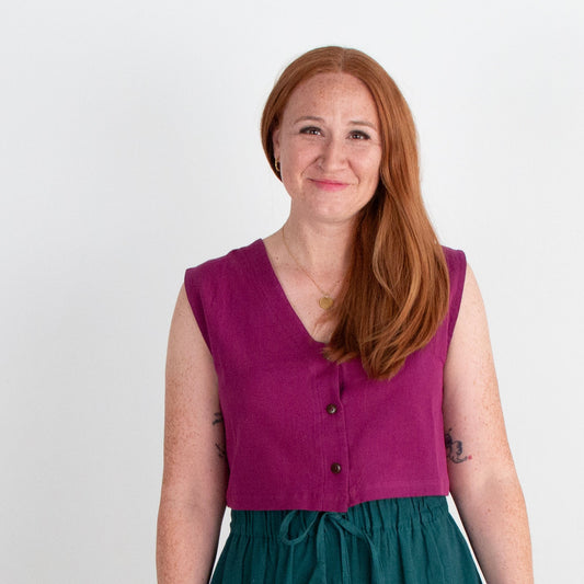 Aarti Reversible Top/Vest, deep plum