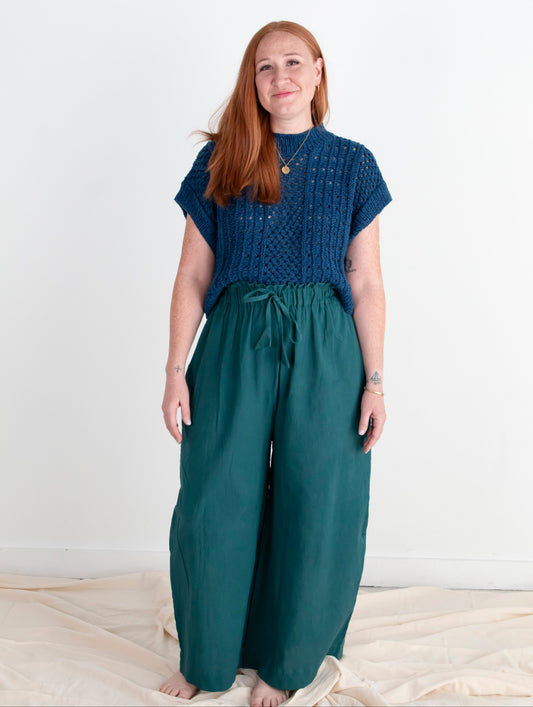 Rabina Trousers, ocean teal double dye