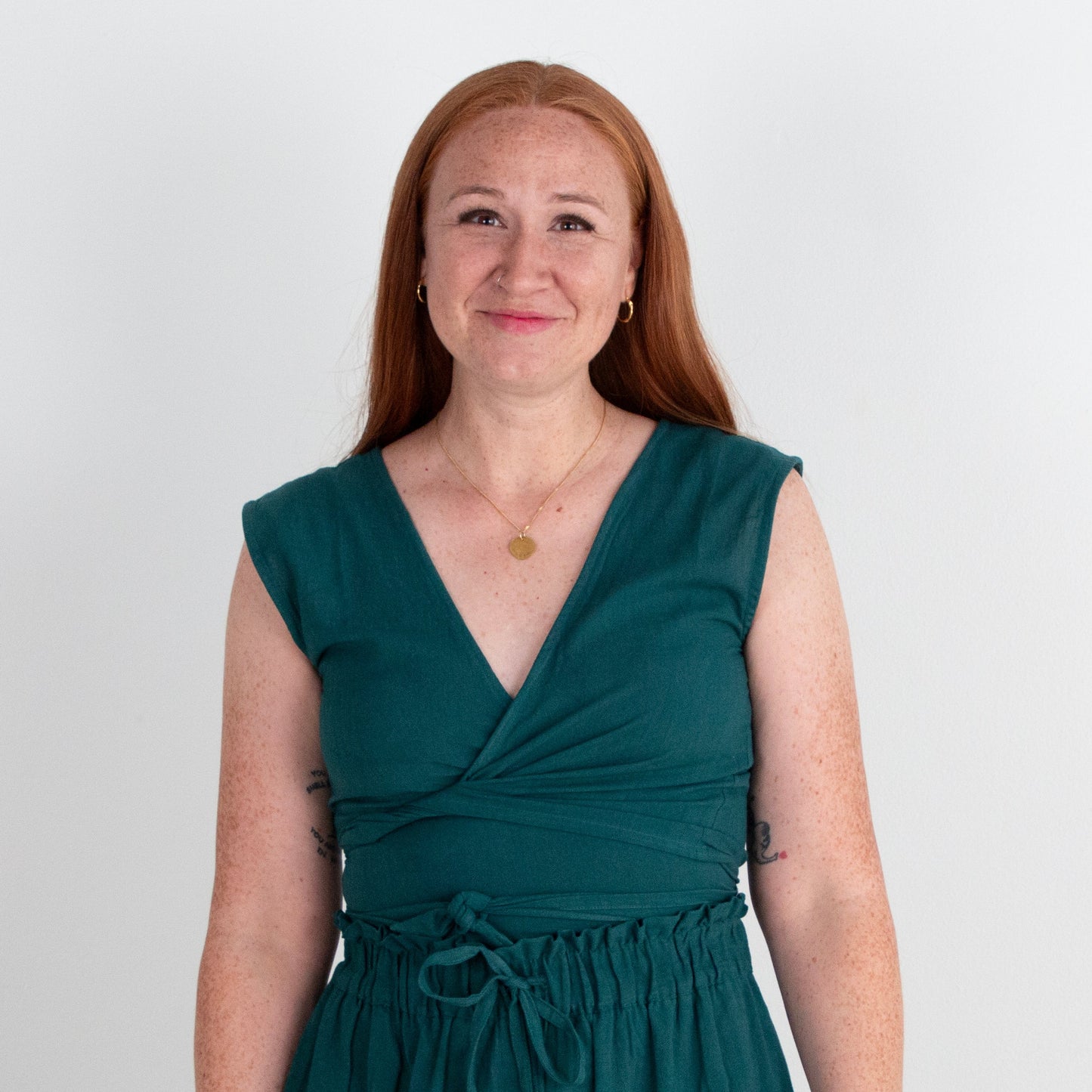 Simran Reversible Wrap Top, ocean teal double dye