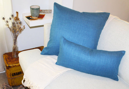 Linen Pillowcase, Blue - Small World Goods