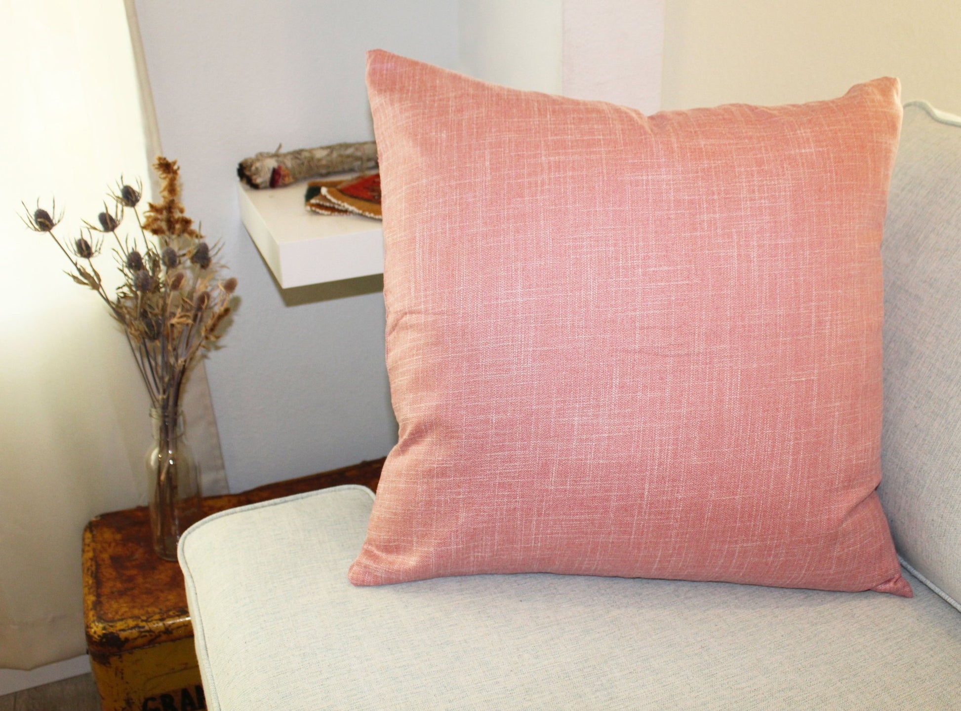 Linen Pillowcase, Rose - Small World Goods
