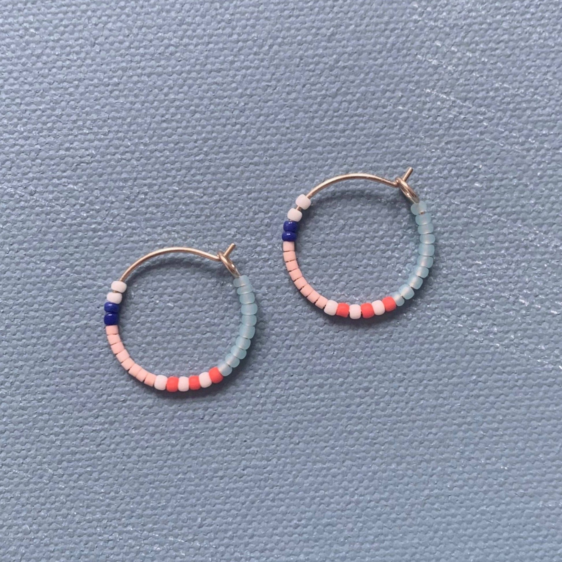 Little Beaded Hoops, Popcorn - Small World Goods