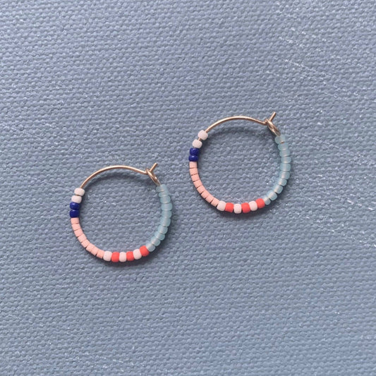 Little Beaded Hoops, Popcorn - Small World Goods