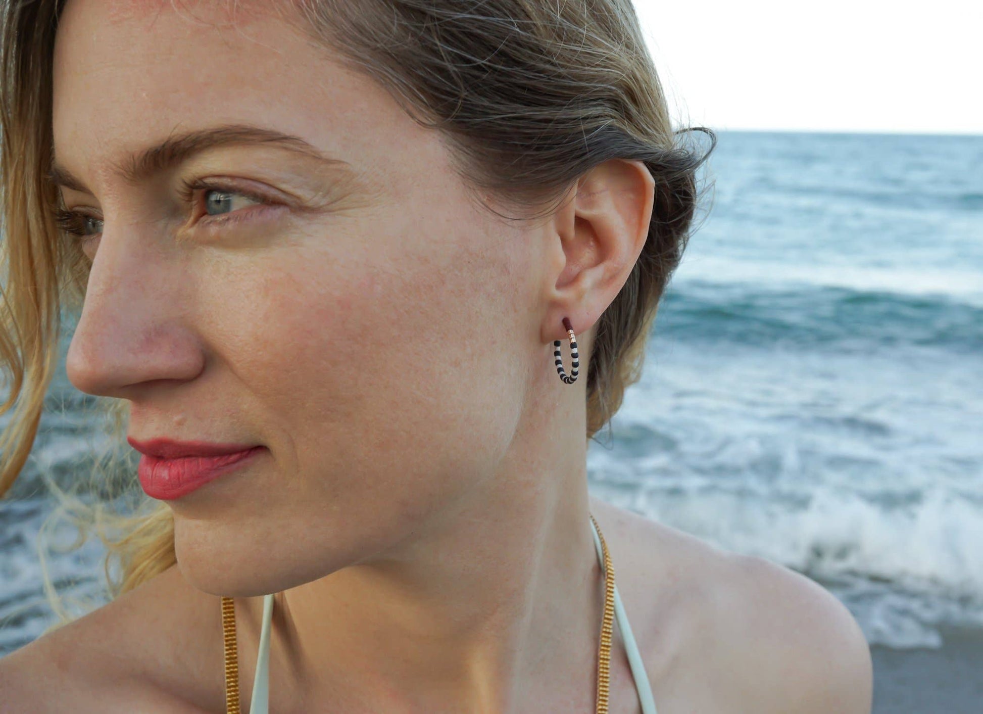 Little Beaded Hoops, Popcorn - Small World Goods