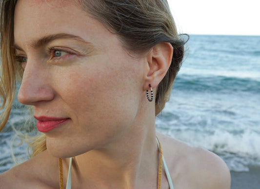 Little Beaded Hoops, Popcorn - Small World Goods