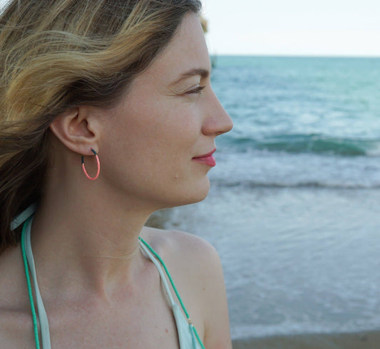 Midi Beaded Hoop Earrings, Lemon Ice - Small World Goods
