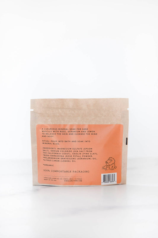 Mineral Bath Soak Sachet, Rose Petal & Geranium - Small World Goods