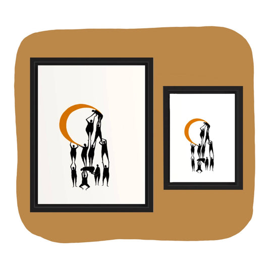 Moon (helping each other) Art Print - Small World Goods