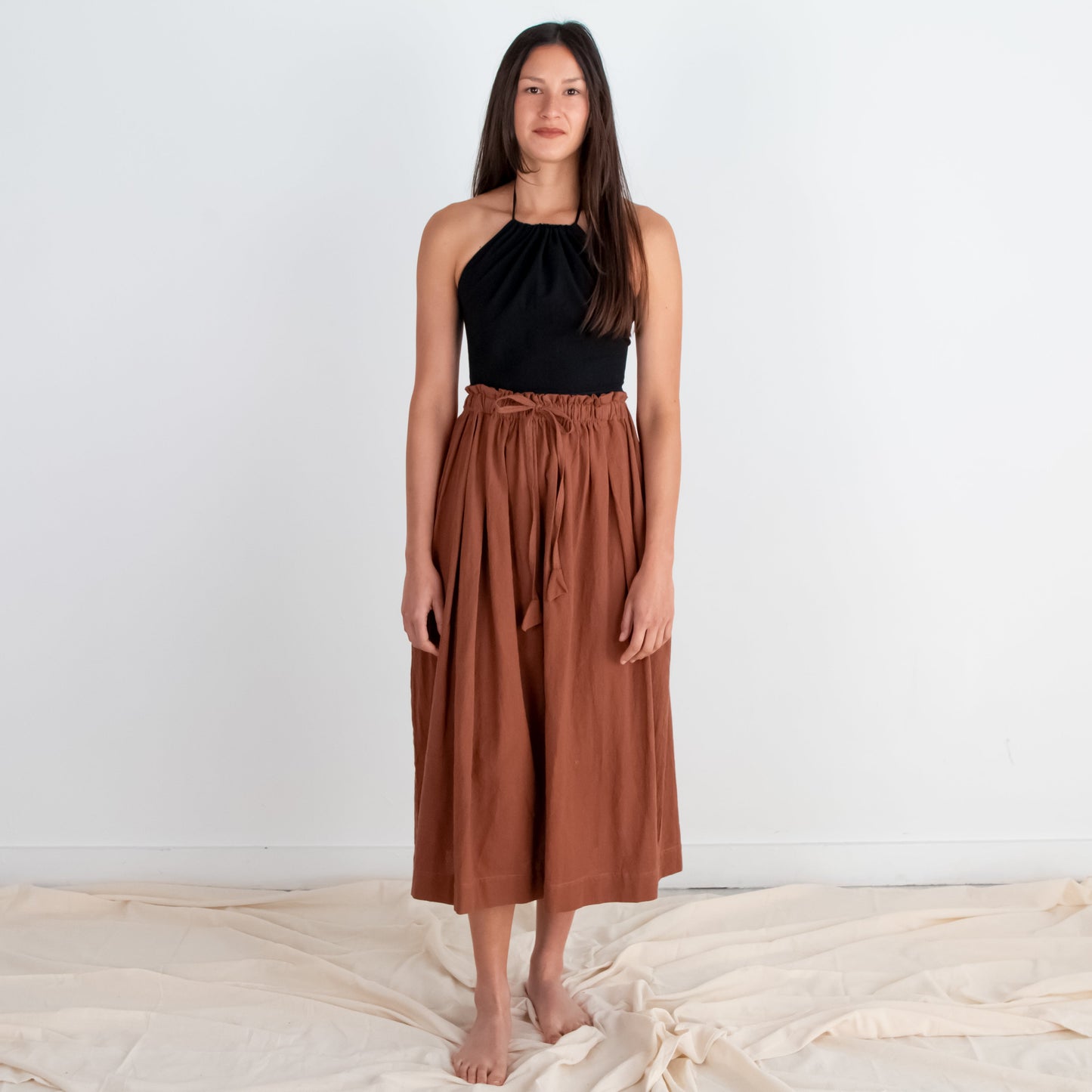 Padmasana Skirt/Dress, red orange double dye